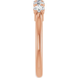14K Gold Round Natural Diamond Five-Stone Anniversary Band – 1/6–5/8 CTW (Style 123844) - Rose Gold - view 4
