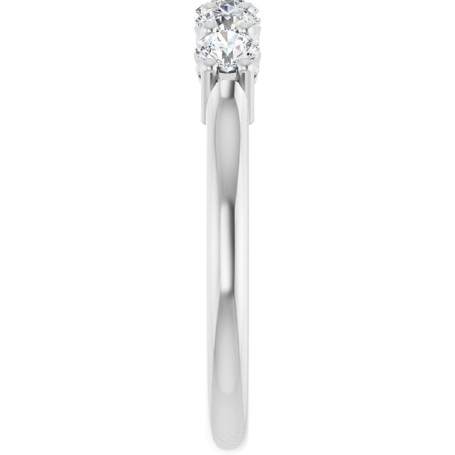 Platinum Round Lab-Grown Diamond Five-Stone Anniversary Band – 1/6–1/2 CTW - view 4