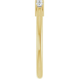 14K Gold Square Natural Diamond Five-Stone Anniversary Band – 1/4–1 CTW - Yellow Gold - view 4
