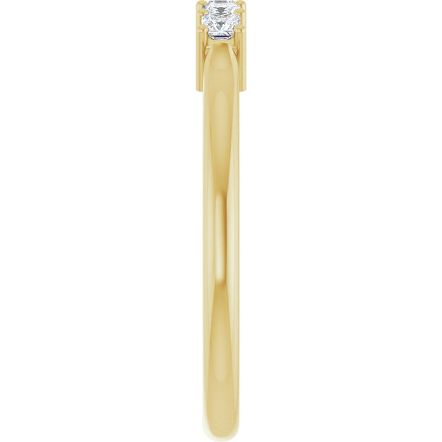14K Gold Square Natural Diamond Five-Stone Anniversary Band – 1/4–1 CTW - Yellow Gold - view 4