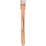 14K Gold Square Natural Diamond Five-Stone Anniversary Band – 1/4–1 CTW - Rose Gold - view 4