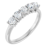 Platinum Round Lab-Grown Diamond Five-Stone Anniversary Band – 1/6–1/2 CTW