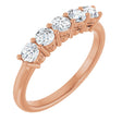 14K Gold Round Lab-Grown Diamond Five-Stone Anniversary Band – 1/6–1/2 CTW - Rose Gold