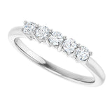 Platinum Round Lab-Grown Diamond Five-Stone Anniversary Band – 1/6–1/2 CTW - view 5