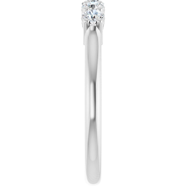 14K Gold Round Natural Diamond Five-Stone Anniversary Band – 1/6–5/8 CTW (Style 123844) - White Gold - view 4