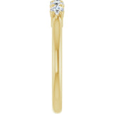 14K Gold Round Natural Diamond Five-Stone Anniversary Band – 1/6–5/8 CTW (Style 123844) - Yellow Gold - view 4