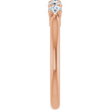 14K Gold Round Natural Diamond Five-Stone Anniversary Band – 1/6–5/8 CTW (Style 123844) - Rose Gold - view 4