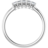 Platinum Square Natural Diamond Five-Stone Anniversary Band – 1/4–1 CTW - view 2