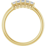 14K Gold Square Natural Diamond Five-Stone Anniversary Band – 1/4–1 CTW - Yellow Gold - view 2