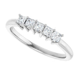 Platinum Square Natural Diamond Five-Stone Anniversary Band – 1/4–1 CTW - view 5