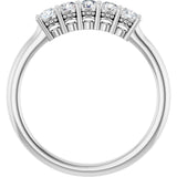 14K Gold Round Natural Diamond Five-Stone Anniversary Band – 1/6–5/8 CTW (Style 123844) - White Gold - view 2