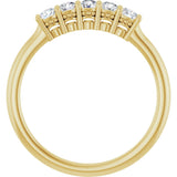 14K Gold Round Natural Diamond Five-Stone Anniversary Band – 1/6–5/8 CTW (Style 123844) - Yellow Gold - view 2