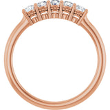 14K Gold Round Natural Diamond Five-Stone Anniversary Band – 1/6–5/8 CTW (Style 123844) - Rose Gold - view 2