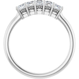 14K Gold Square Natural Diamond Five-Stone Anniversary Band – 1/4–1 CTW - White Gold - view 2