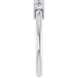 14K Gold Square Natural Diamond Five-Stone Anniversary Band – 1/4–1 CTW - White Gold - view 4
