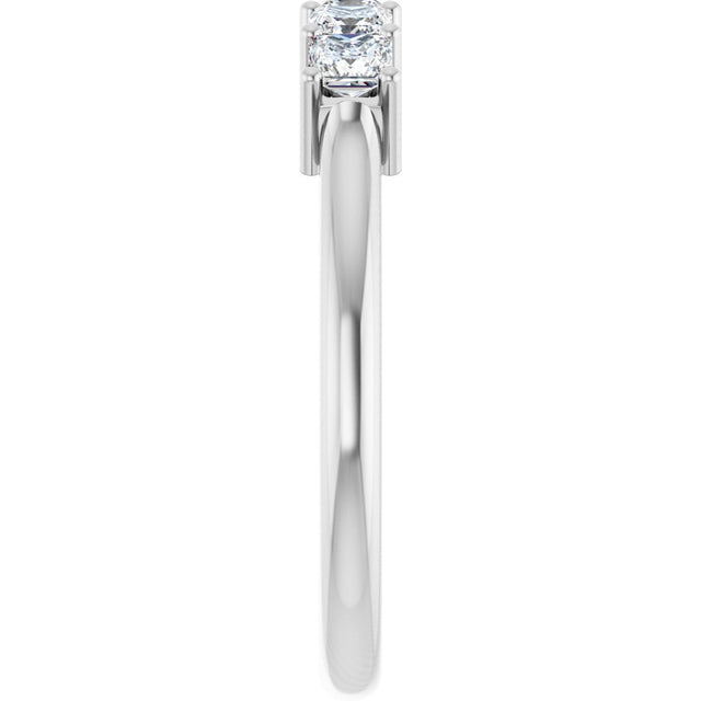 Platinum Square Natural Diamond Five-Stone Anniversary Band – 1/4–1 CTW - view 4