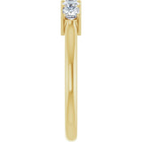 14K Gold Square Natural Diamond Five-Stone Anniversary Band – 1/4–1 CTW - Yellow Gold - view 4