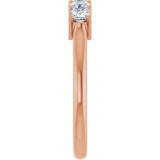 14K Gold Square Natural Diamond Five-Stone Anniversary Band – 1/4–1 CTW - Rose Gold - view 4