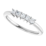 Platinum Square Natural Diamond Five-Stone Anniversary Band – 1/4–1 CTW - view 5