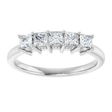 Platinum Square Natural Diamond Five-Stone Anniversary Band – 1/4–1 CTW - view 3