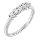 Platinum Round Natural Diamond Five-Stone Anniversary Band – 1/6–5/8 CTW