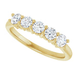 14K Gold Round Natural Diamond Five-Stone Anniversary Band – 1/6–5/8 CTW (Style 123844) - Yellow Gold - view 5