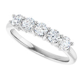 Platinum Round Lab-Grown Diamond Five-Stone Anniversary Band – 1/6–1/2 CTW - view 5