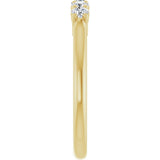 14K Gold Round Natural Diamond Five-Stone Anniversary Band – 1/6–5/8 CTW (Style 123844) - Yellow Gold - view 4