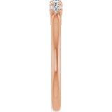 14K Gold Round Natural Diamond Five-Stone Anniversary Band – 1/6–5/8 CTW (Style 123844) - Rose Gold - view 4