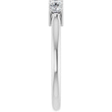 14K Gold Square Natural Diamond Five-Stone Anniversary Band – 1/4–1 CTW - White Gold - view 4