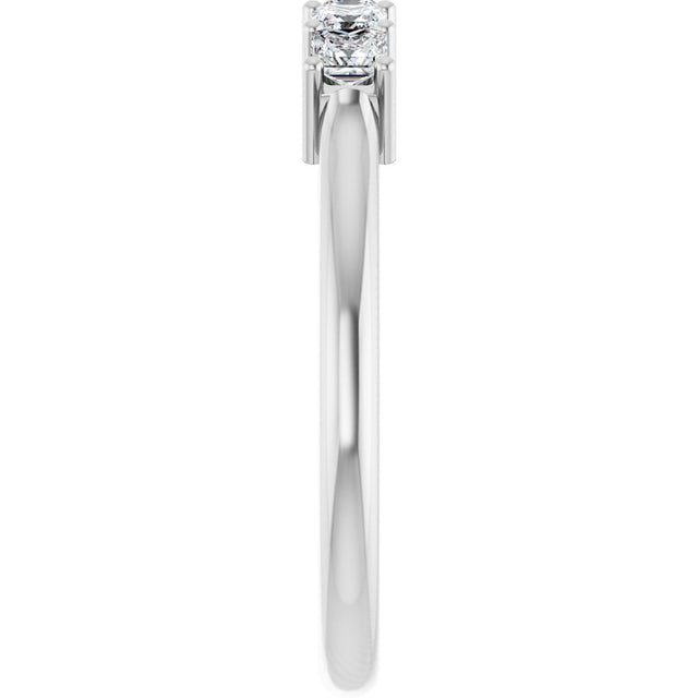 14K Gold Square Natural Diamond Five-Stone Anniversary Band – 1/4–1 CTW - White Gold - view 4