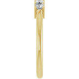 14K Gold Square Natural Diamond Five-Stone Anniversary Band – 1/4–1 CTW - Yellow Gold - view 4
