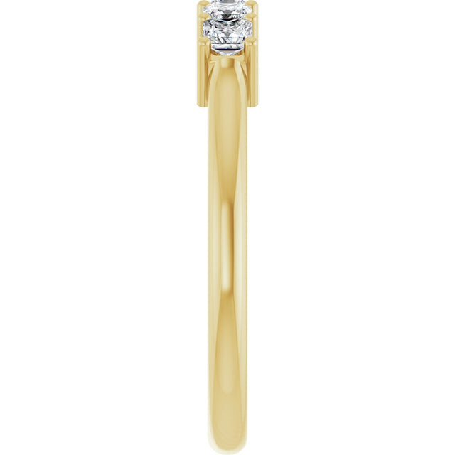 14K Gold Square Natural Diamond Five-Stone Anniversary Band – 1/4–1 CTW - Yellow Gold - view 4