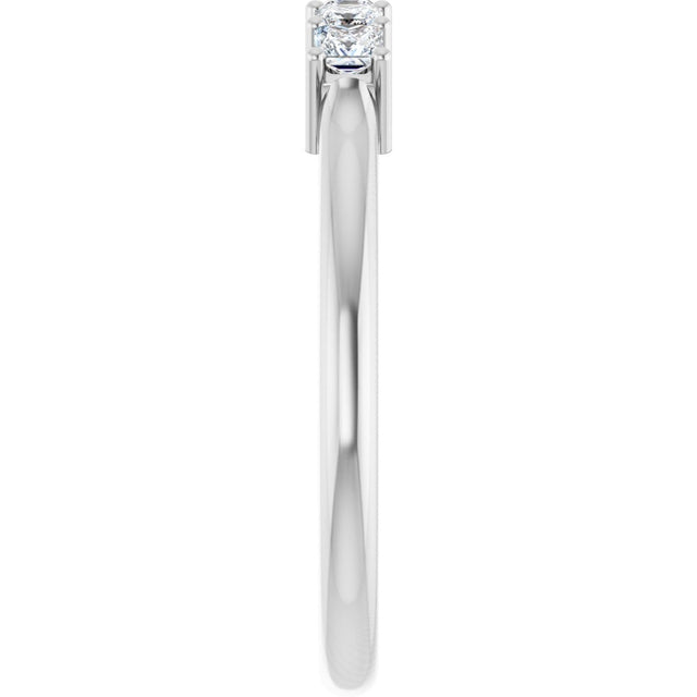 Platinum Square Natural Diamond Five-Stone Anniversary Band – 1/4–1 CTW - view 4
