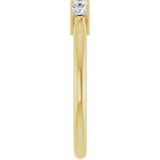 14K Gold Square Natural Diamond Five-Stone Anniversary Band – 1/4–1 CTW - Yellow Gold - view 4