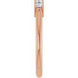 14K Gold Square Natural Diamond Five-Stone Anniversary Band – 1/4–1 CTW - Rose Gold - view 4