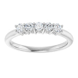 14K Gold Round Natural Diamond Five-Stone Anniversary Band – 1/6–5/8 CTW (Style 123844) - White Gold - view 3