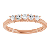 14K Gold Round Natural Diamond Five-Stone Anniversary Band – 1/6–5/8 CTW (Style 123844) - Rose Gold - view 3