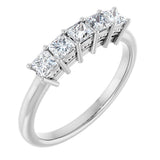 Platinum Square Natural Diamond Five-Stone Anniversary Band – 1/4–1 CTW