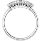 Platinum Square Natural Diamond Five-Stone Anniversary Band – 1/4–1 CTW - view 2