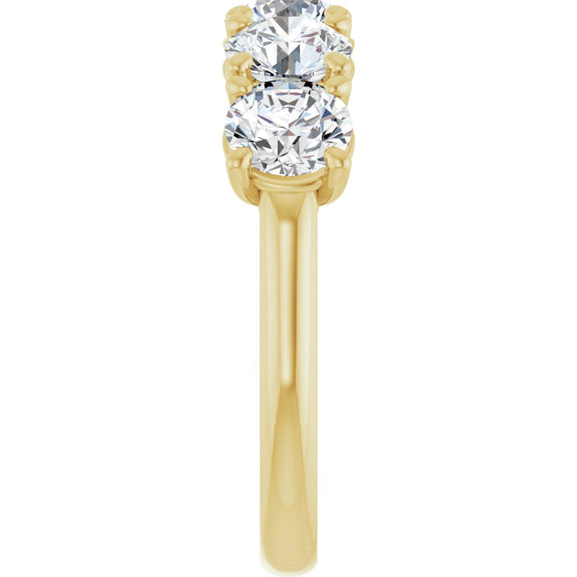 10K Gold Round Lab-Grown Diamond Five-Stone Anniversary Band – 2 5/8–4 CTW - Yellow Gold - view 4