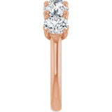 10K Gold Round Lab-Grown Diamond Five-Stone Anniversary Band – 2 5/8–4 CTW - Rose Gold - view 4