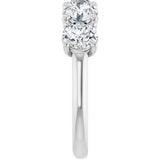 Platinum Round Lab-Grown Diamond Five-Stone Anniversary Band – 1/3–4 CTW - view 4