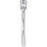 10K Gold Round Lab-Grown Diamond Five-Stone Anniversary Band – 1/6–3/4 CTW - White Gold - view 4