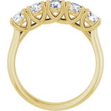 10K Gold Round Lab-Grown Diamond Five-Stone Anniversary Band – 1–2 1/2 CTW - Yellow Gold - view 2
