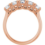 10K Gold Round Natural Diamond Five-Stone Anniversary Band – 1–2 5/8 CTW - Rose Gold - view 2