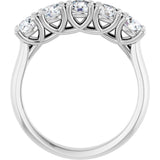Platinum Round Lab-Grown Diamond Five-Stone Anniversary Band – 1/3–4 CTW - view 2