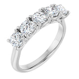 14K Gold Round Lab-Grown Diamond Five-Stone Anniversary Band – 9/10–2 1/2 CTW - White Gold