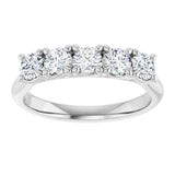 10K Gold Round Lab-Grown Diamond Five-Stone Anniversary Band – 1/6–3/4 CTW - White Gold - view 3