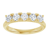 10K Gold Round Natural Diamond Five-Stone Anniversary Band – 1/3–3/4 CTW - Yellow Gold - view 3